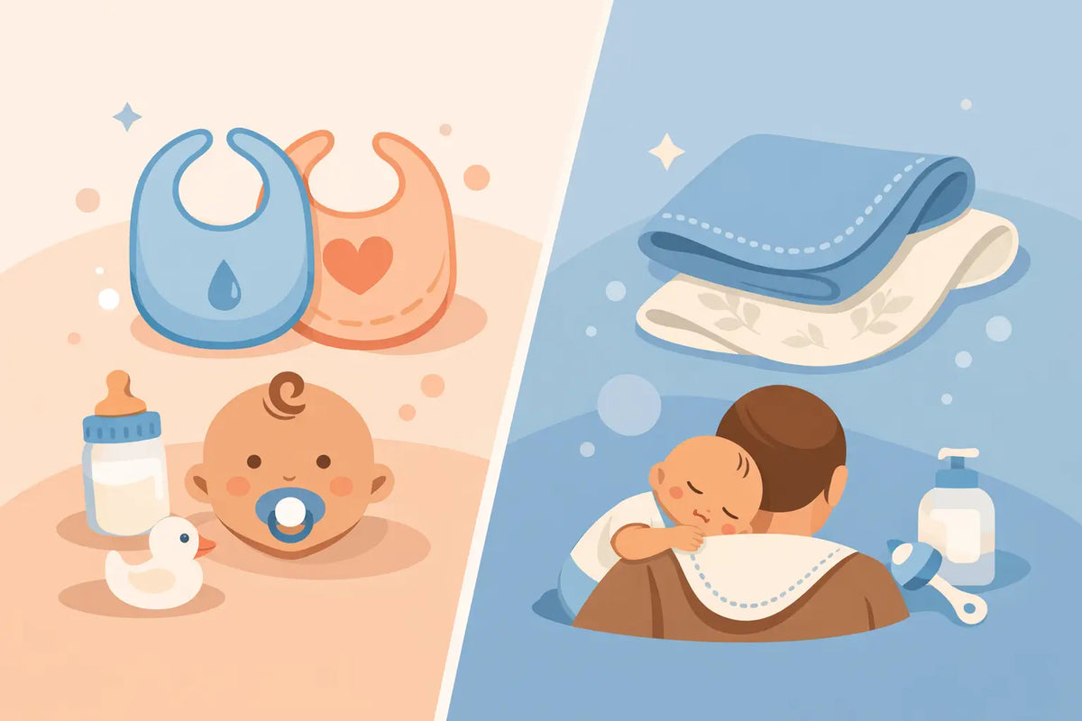 Baby Bibs vs Burp Cloths: Which Do You Need?