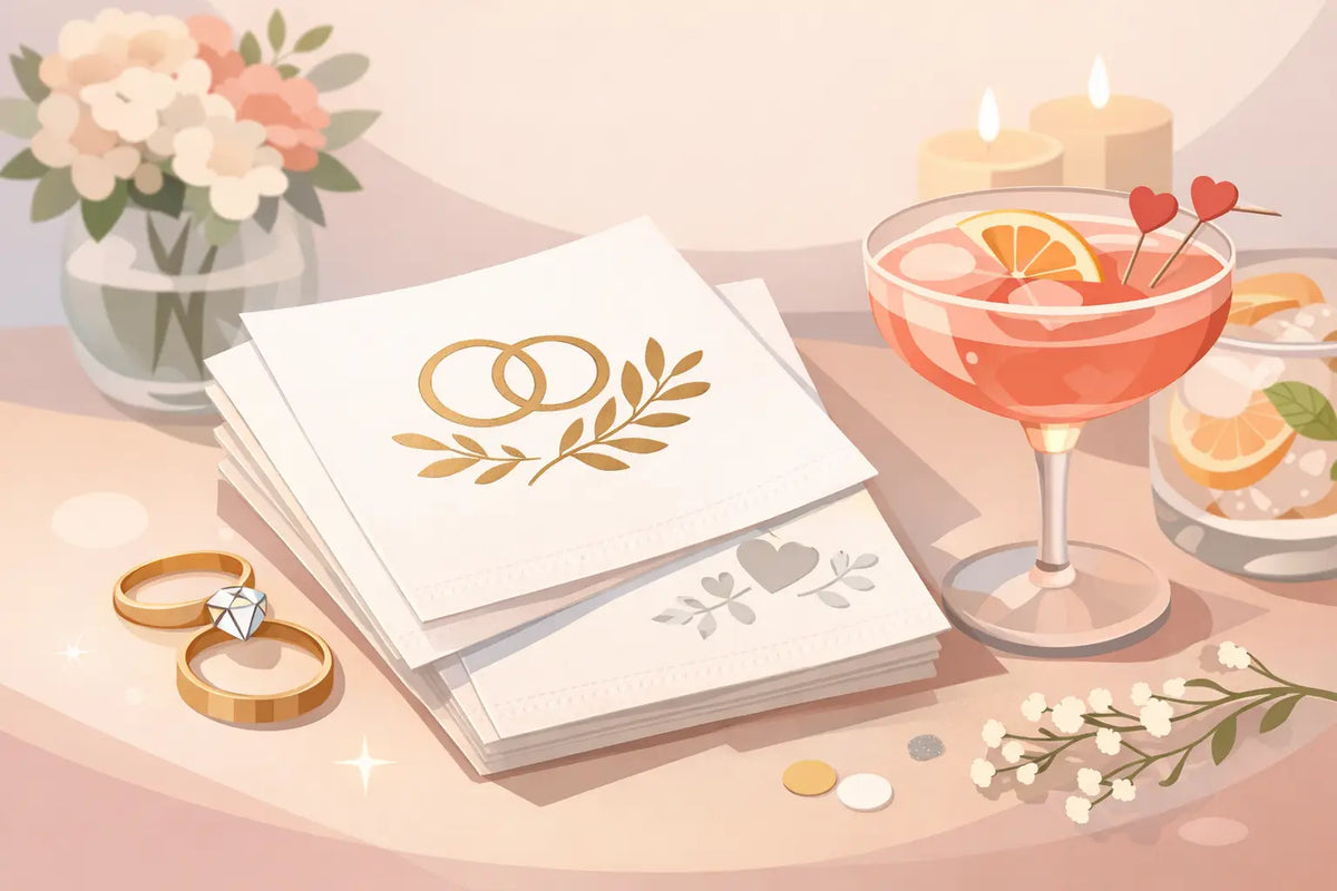 Personalized Wedding Cocktail Napkins That Shine