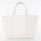 Large plain canvas tote bag with front pocket and two handles, ideal for custom embroidery.