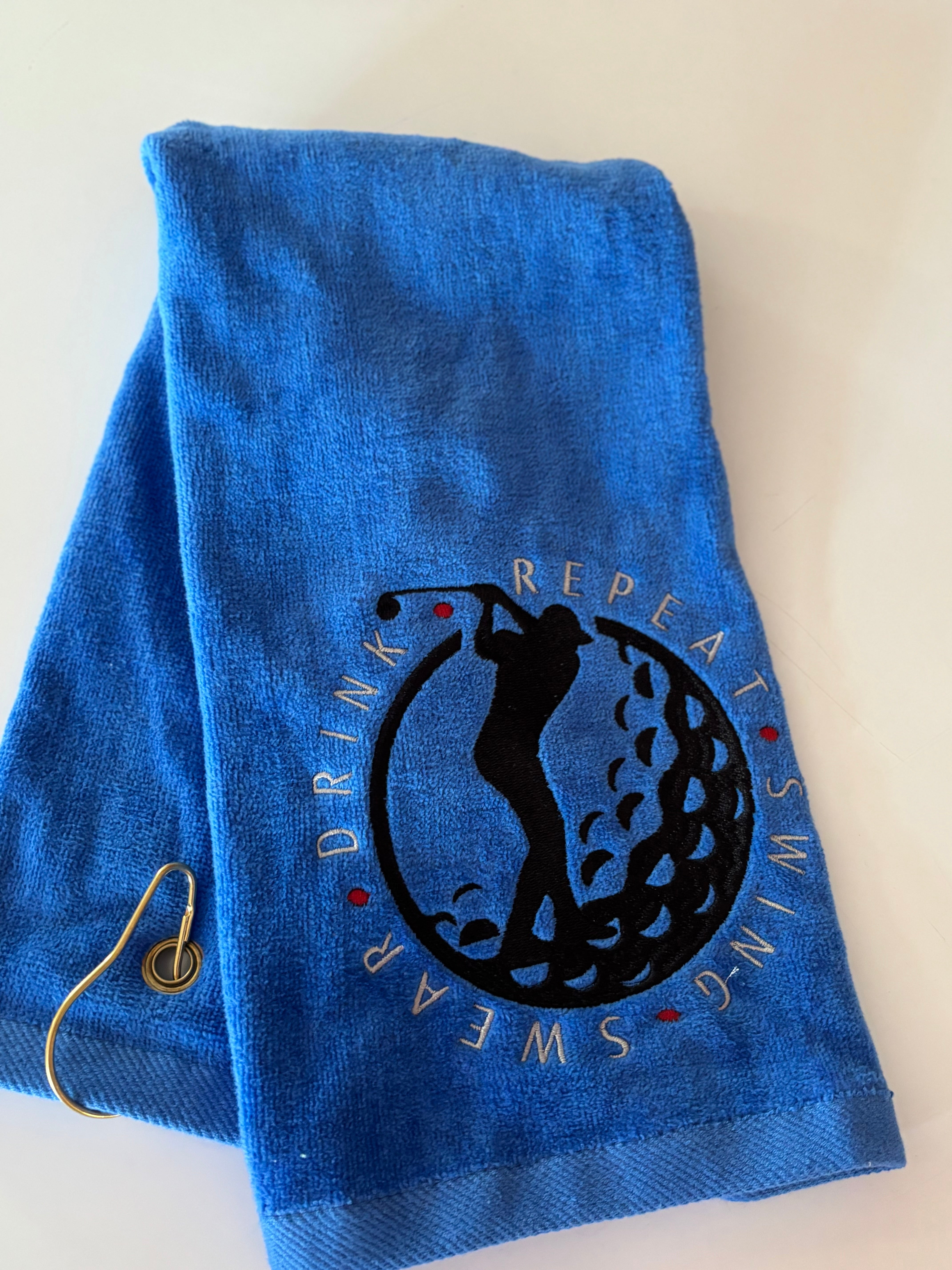 Swing, Swear Drink, Repeat Embroidered Golf Towel