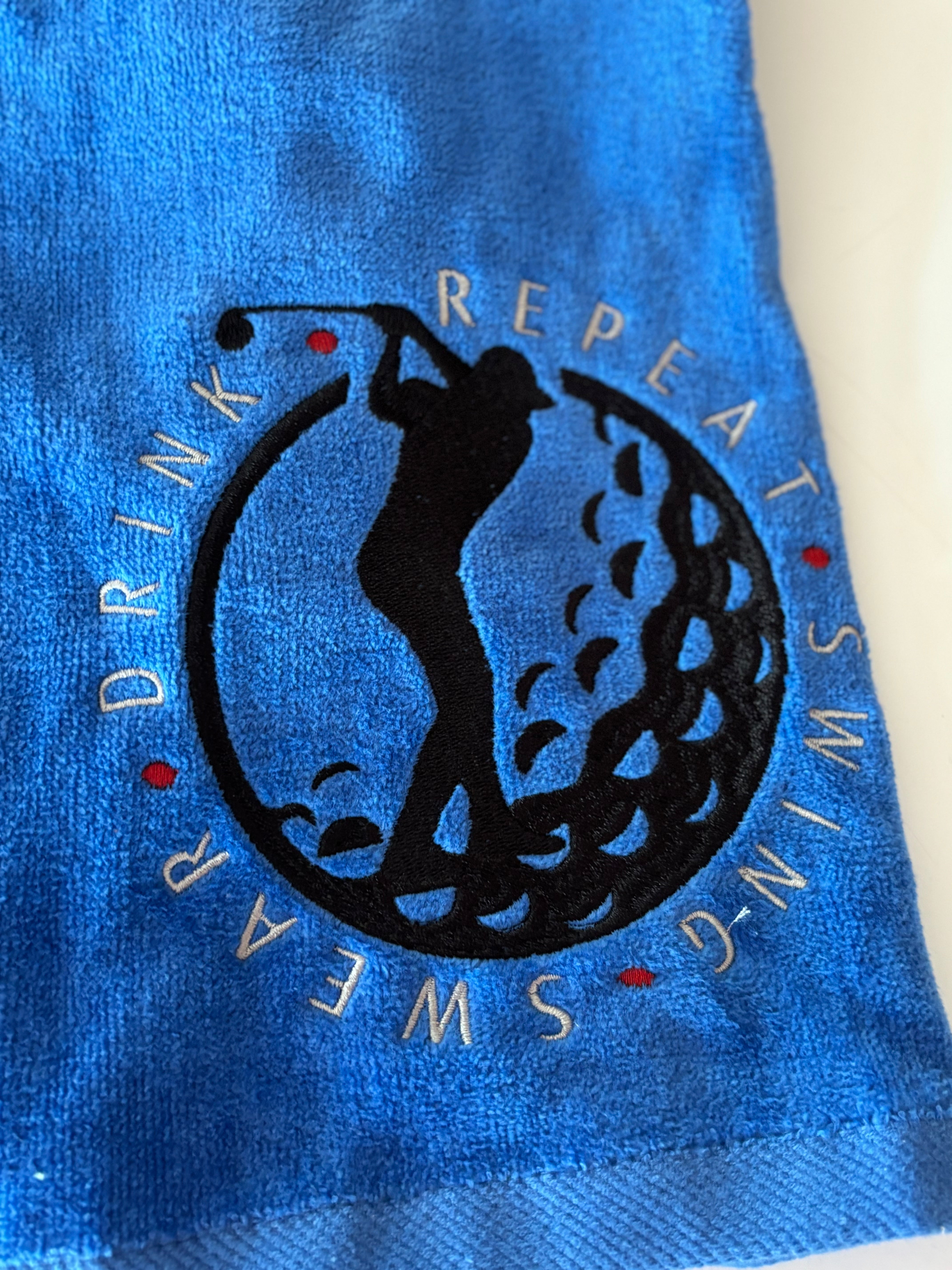 Swing, Swear Drink, Repeat Embroidered Golf Towel