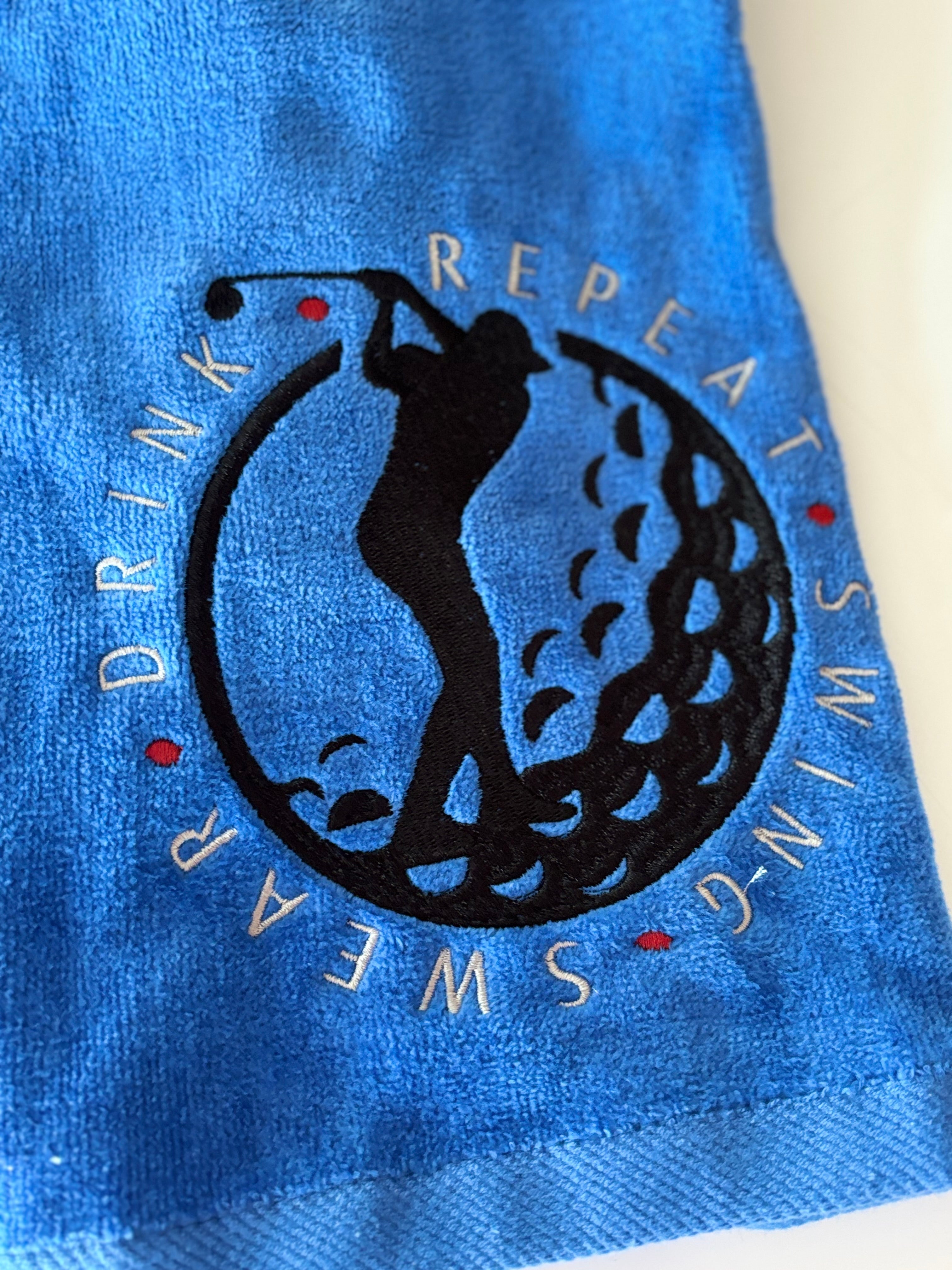 Swing, Swear Drink, Repeat Embroidered Golf Towel
