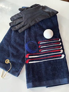 Golf USA flag Embroidered Golf Towel