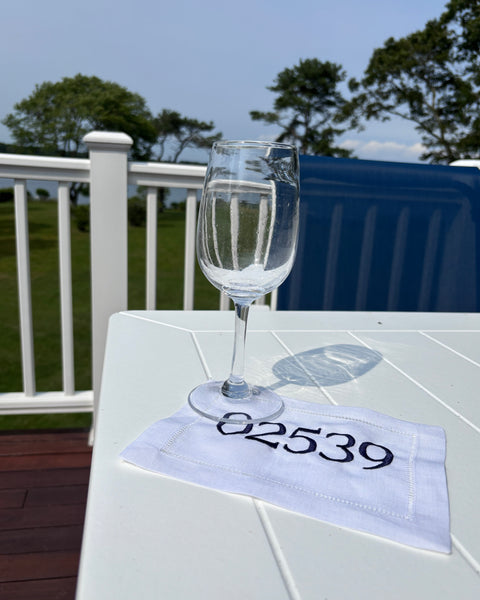 Custom Zipcode Cocktail Napkin Set 8x6