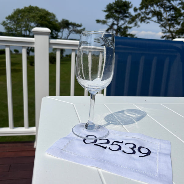 Custom Zipcode Cocktail Napkin Set 8x6