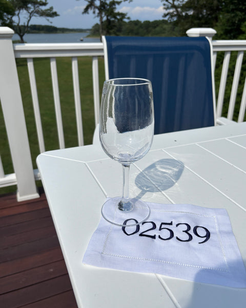 Custom Zipcode Cocktail Napkin Set 8x6