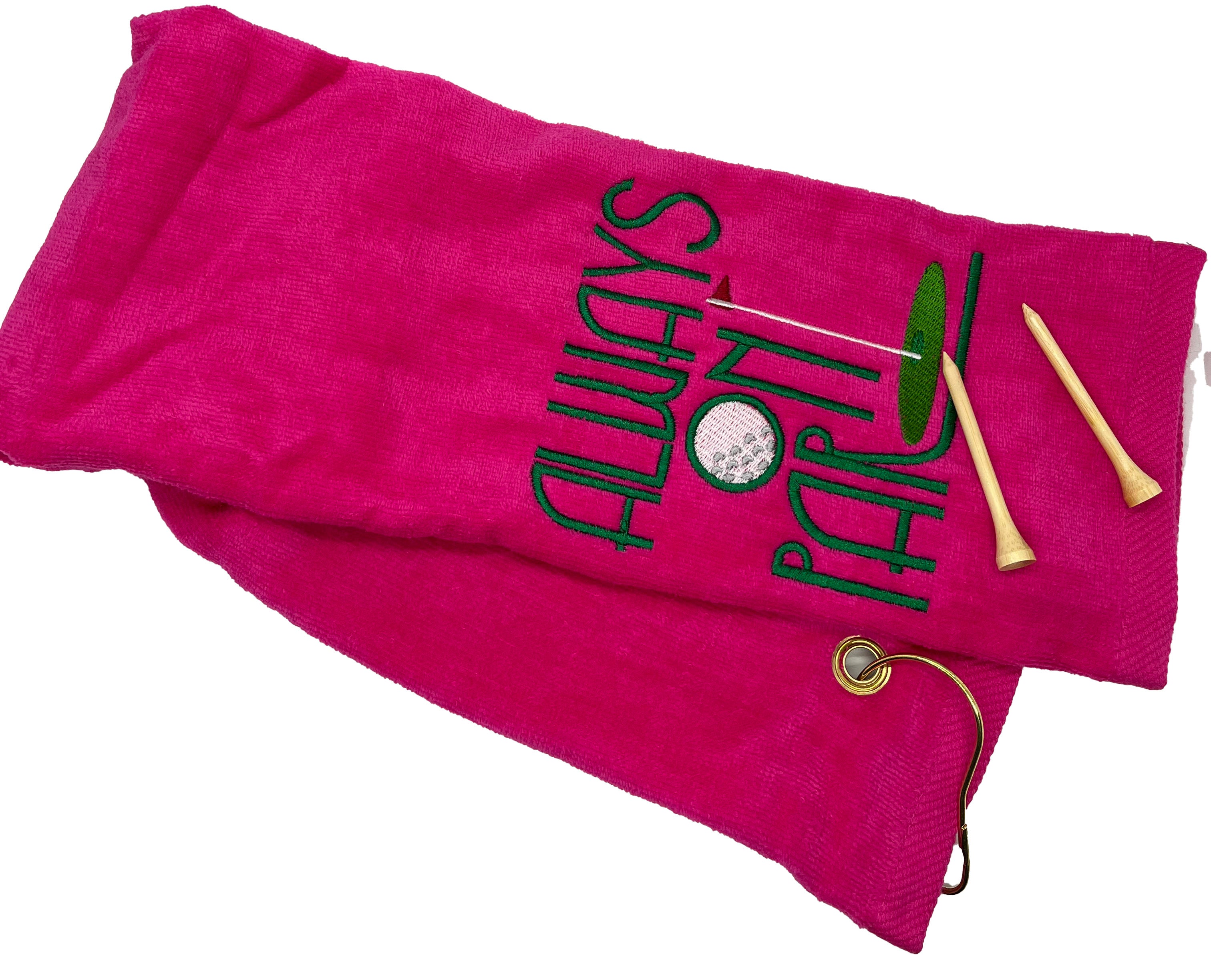 Always on Par Embroidered Tri fold golf towel