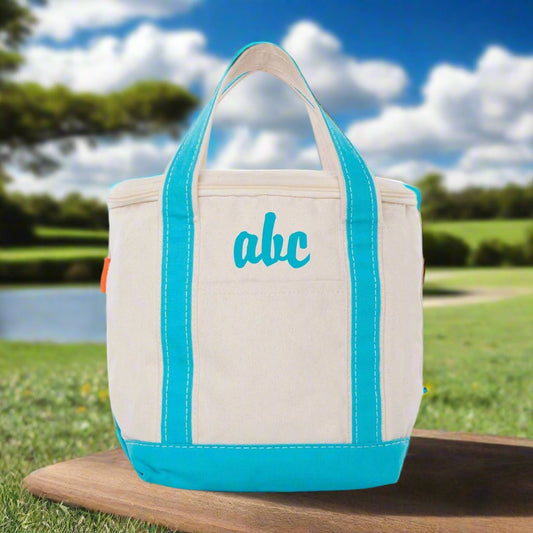 Personalized Small Lunch Tote Cooler - Aqua image 0