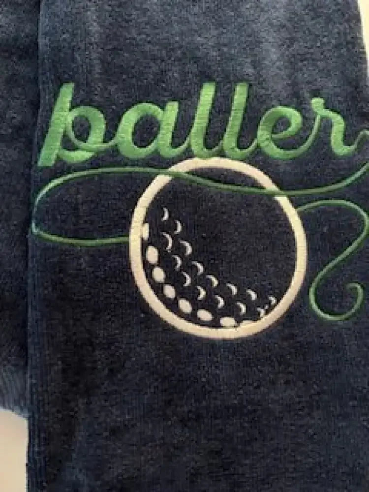 Baller embroidered golf towel - Embroidery - N - More By JAC