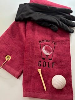 Born to Golf Embroidered Golf Towel - Embroidery - N - More By JAC