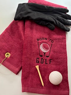 Born to Golf Embroidered Golf Towel
