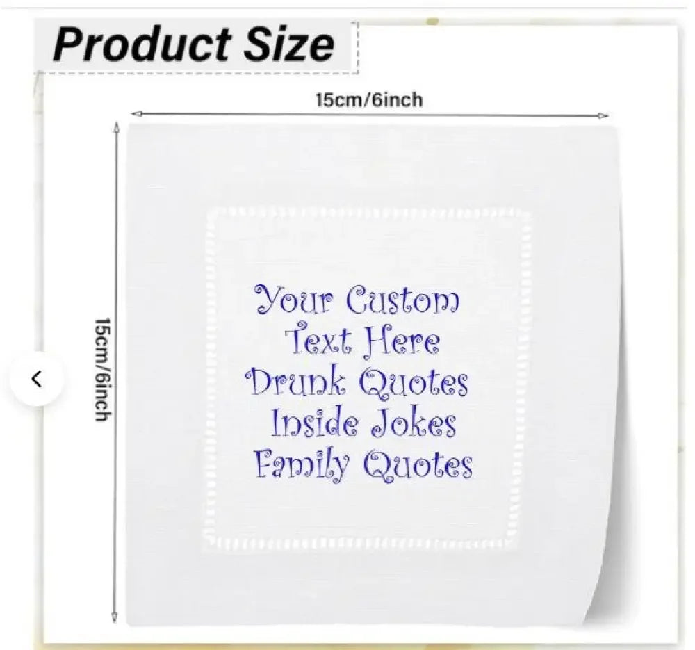 Custom Text Cocktail Napkin Set - Embroidery - N - More By JAC