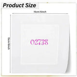 White cocktail napkin with embroidered pink custom zipcode, 15cm square, personalized gift