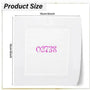 White cocktail napkin with embroidered pink custom zipcode, 15cm square, personalized gift