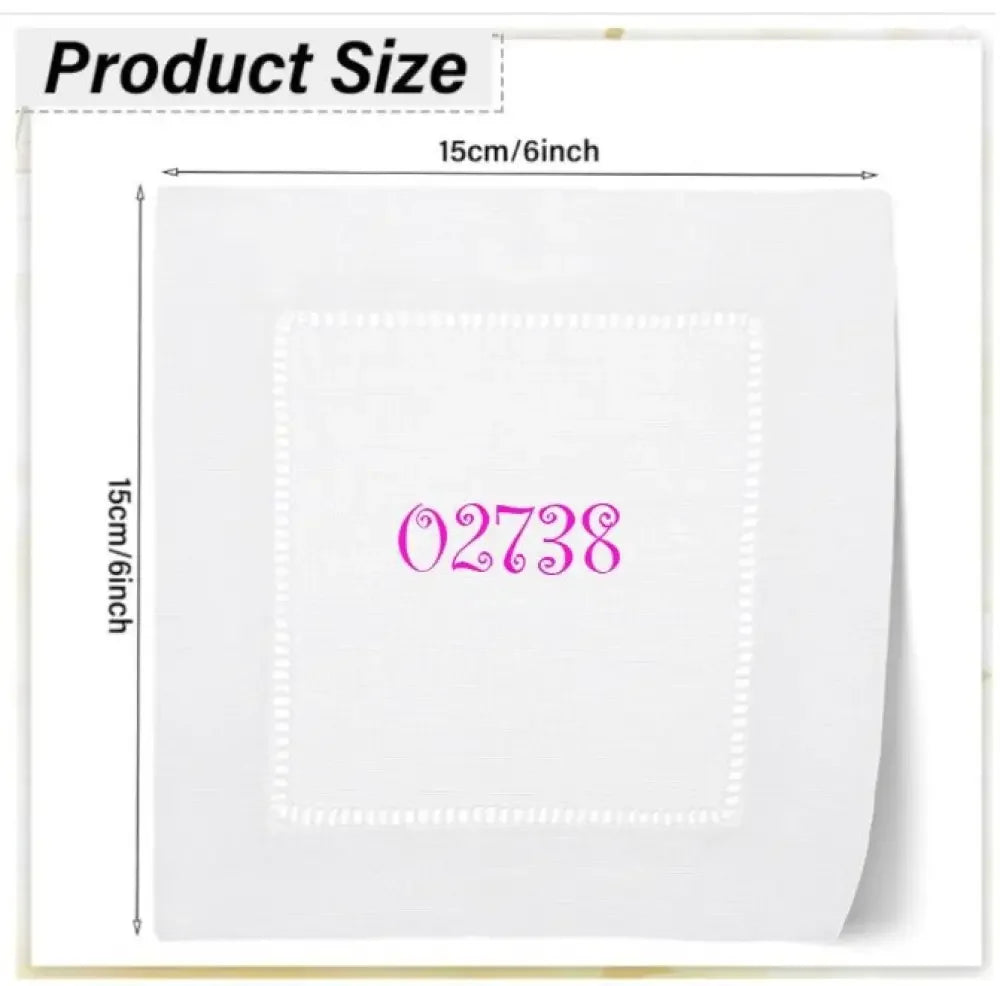 Custom Zipcode Cocktail Napkin Set - Embroidery - N - More By JAC