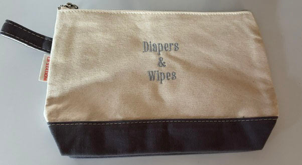 Diapers & Wipes Embroidered Bag