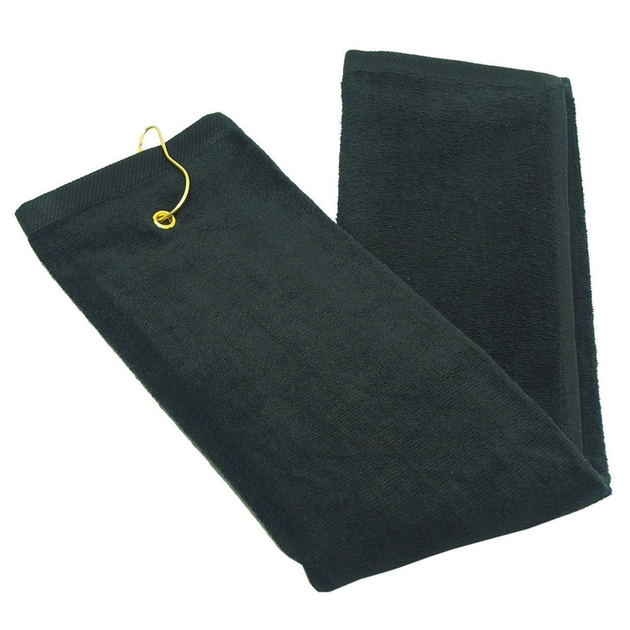 Golf Club Tee Flag - Black Tri - Fold Golf Towel - Embroidery - N - More By JAC