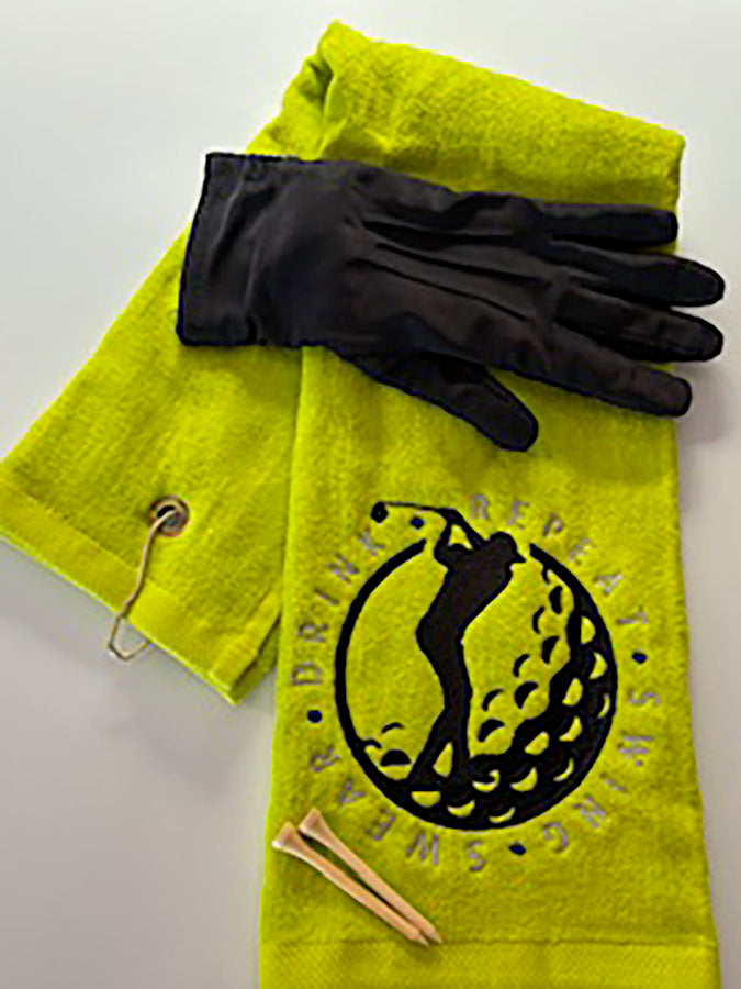 Swing, Swear Drink, Repeat Embroidered Golf Towel