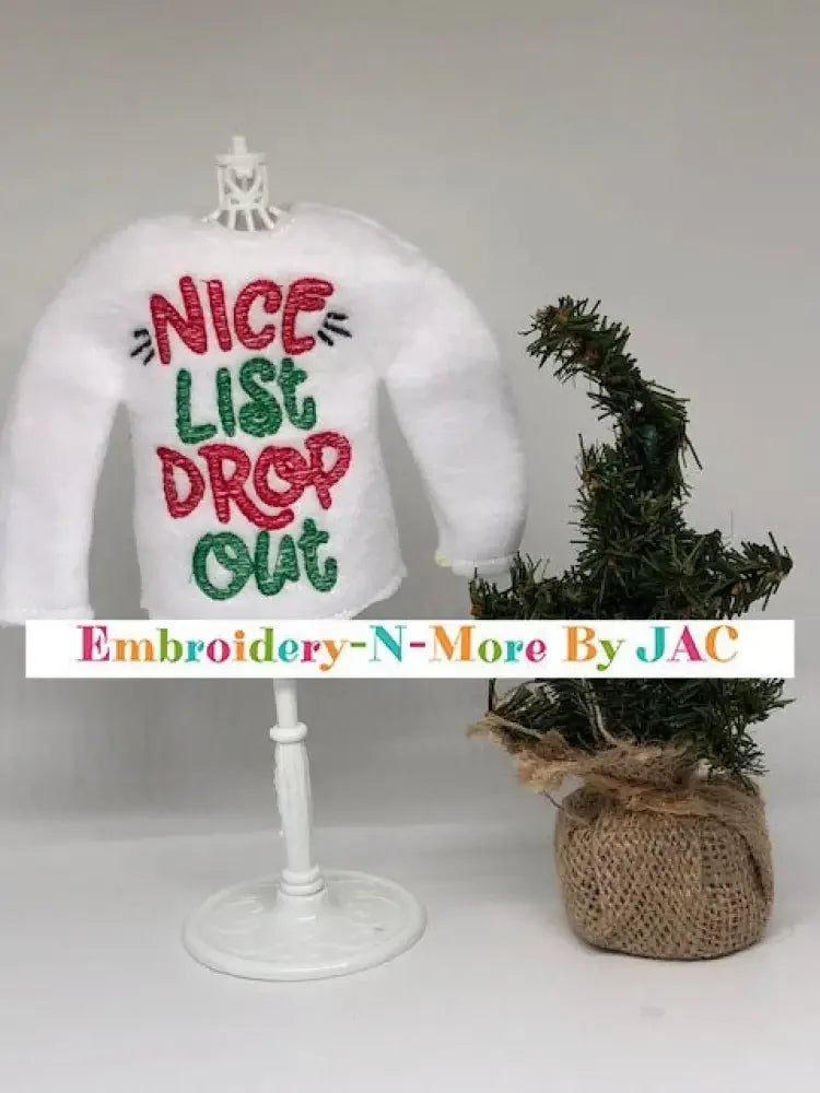 Nice list Drop Out elf sweater - Embroidery - N - More By JAC