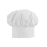 White personalized chef hat with classic puffed top and adjustable band