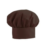 Brown child chef hat, classic puff style, isolated on white background.
