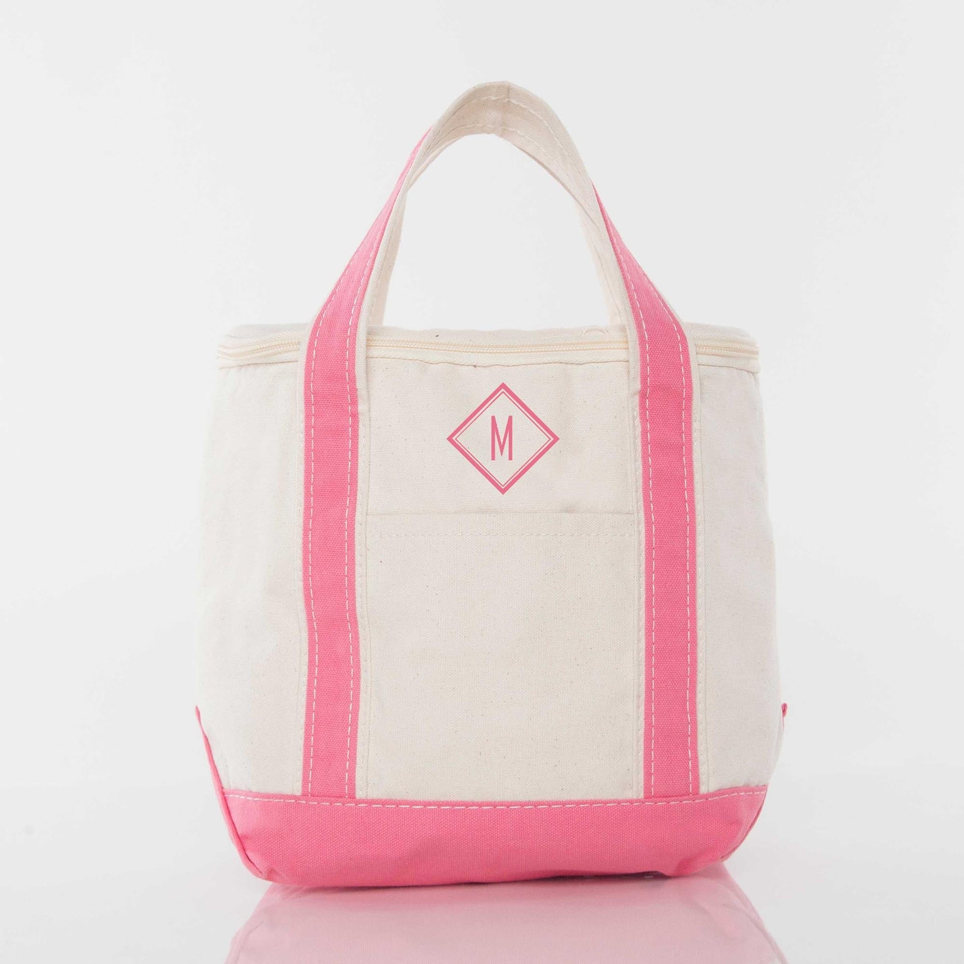 Personalized Small Lunch Tote Cooler - Coral - Embroidery - N - More By JAC