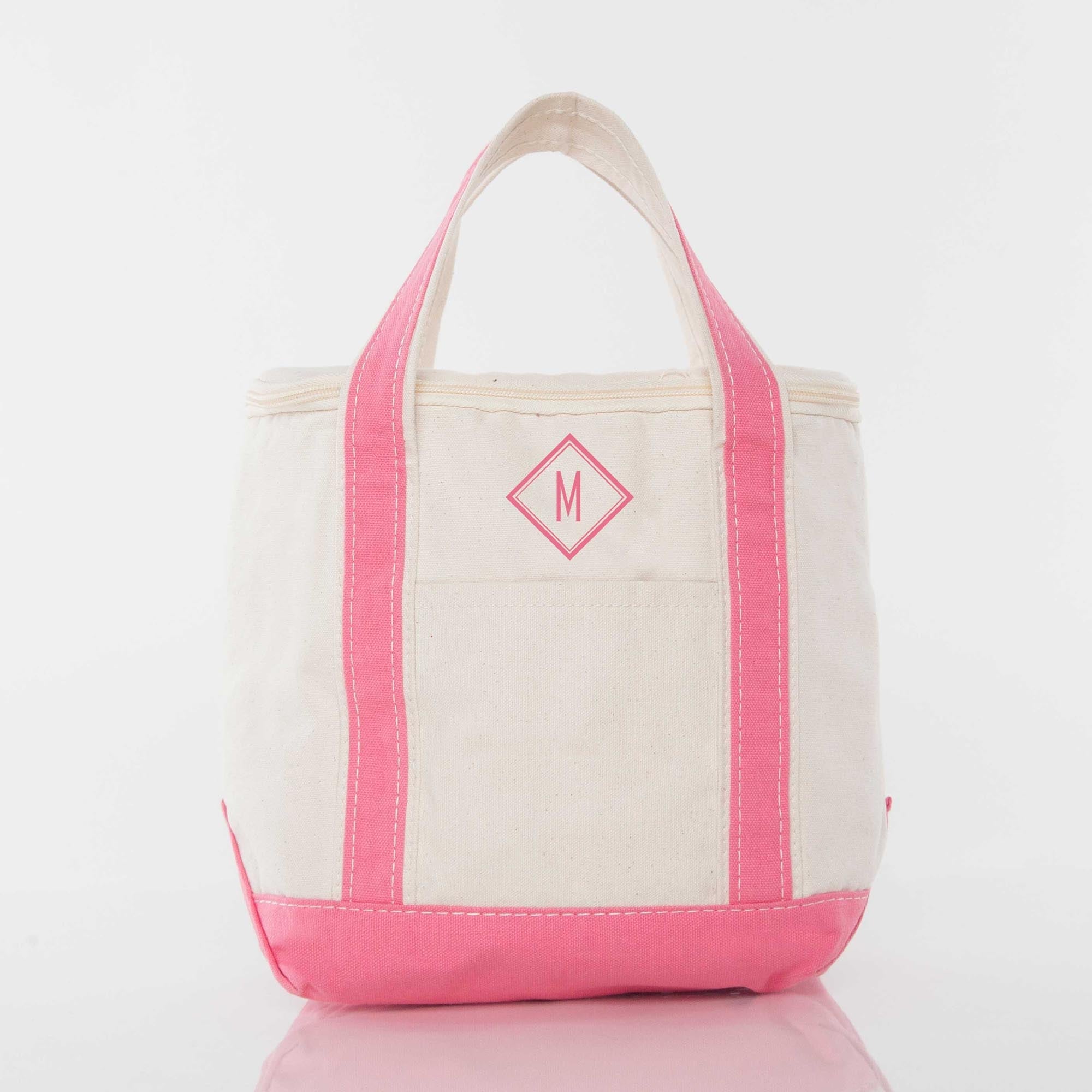 Personalized Small Lunch Tote Cooler - Coral - Embroidery - N - More By JAC