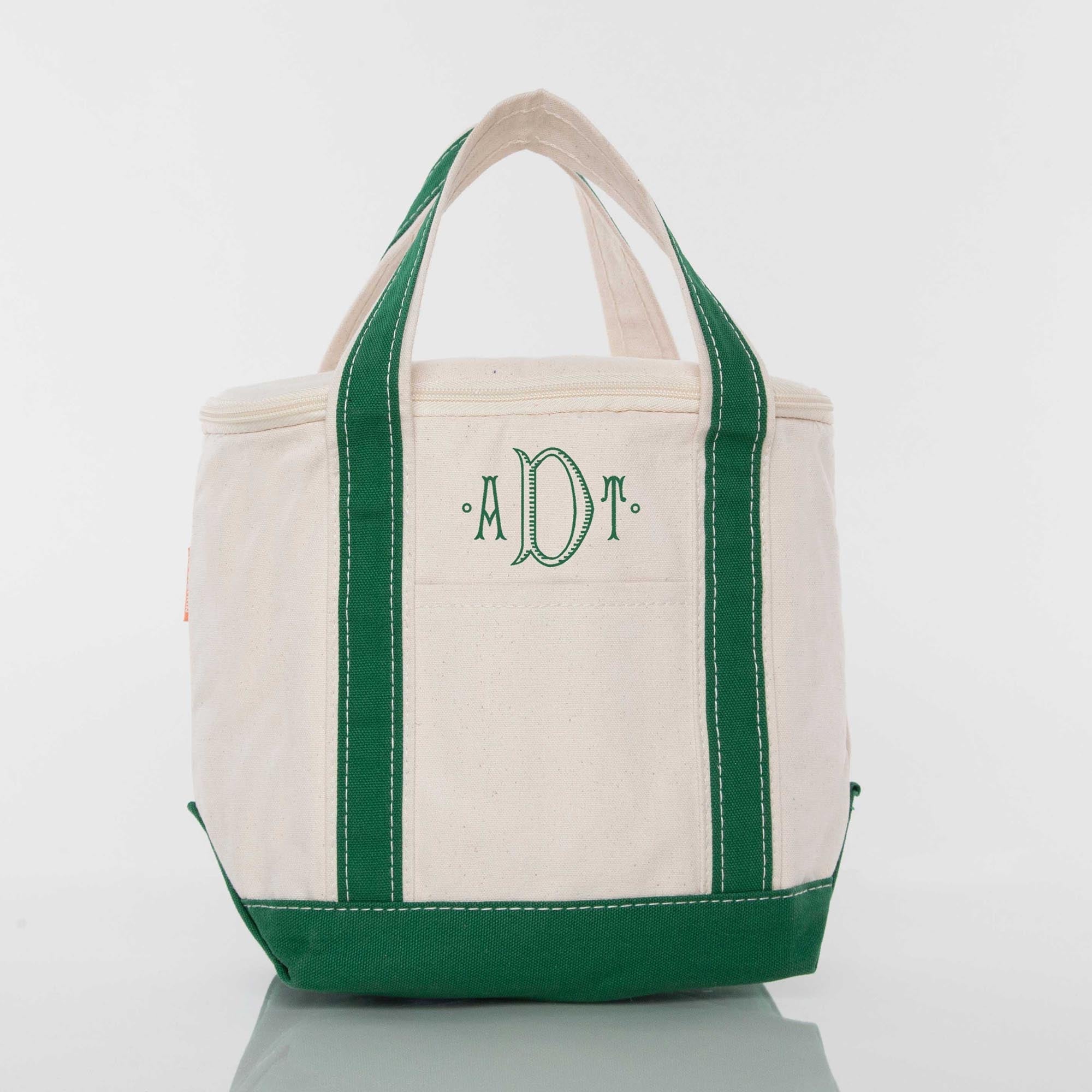 Personalized Small Lunch Tote Cooler - Emerald Green - Embroidery - N - More By JAC