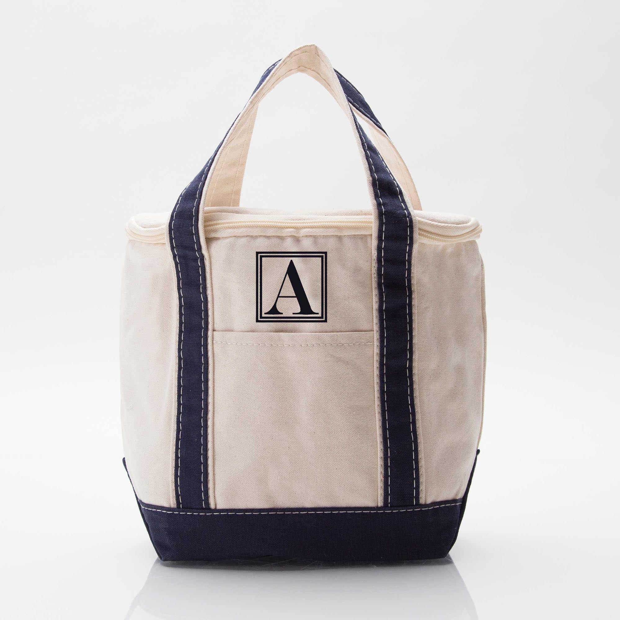Personalized Small Lunch Tote Cooler - Navy - Embroidery - N - More By JAC