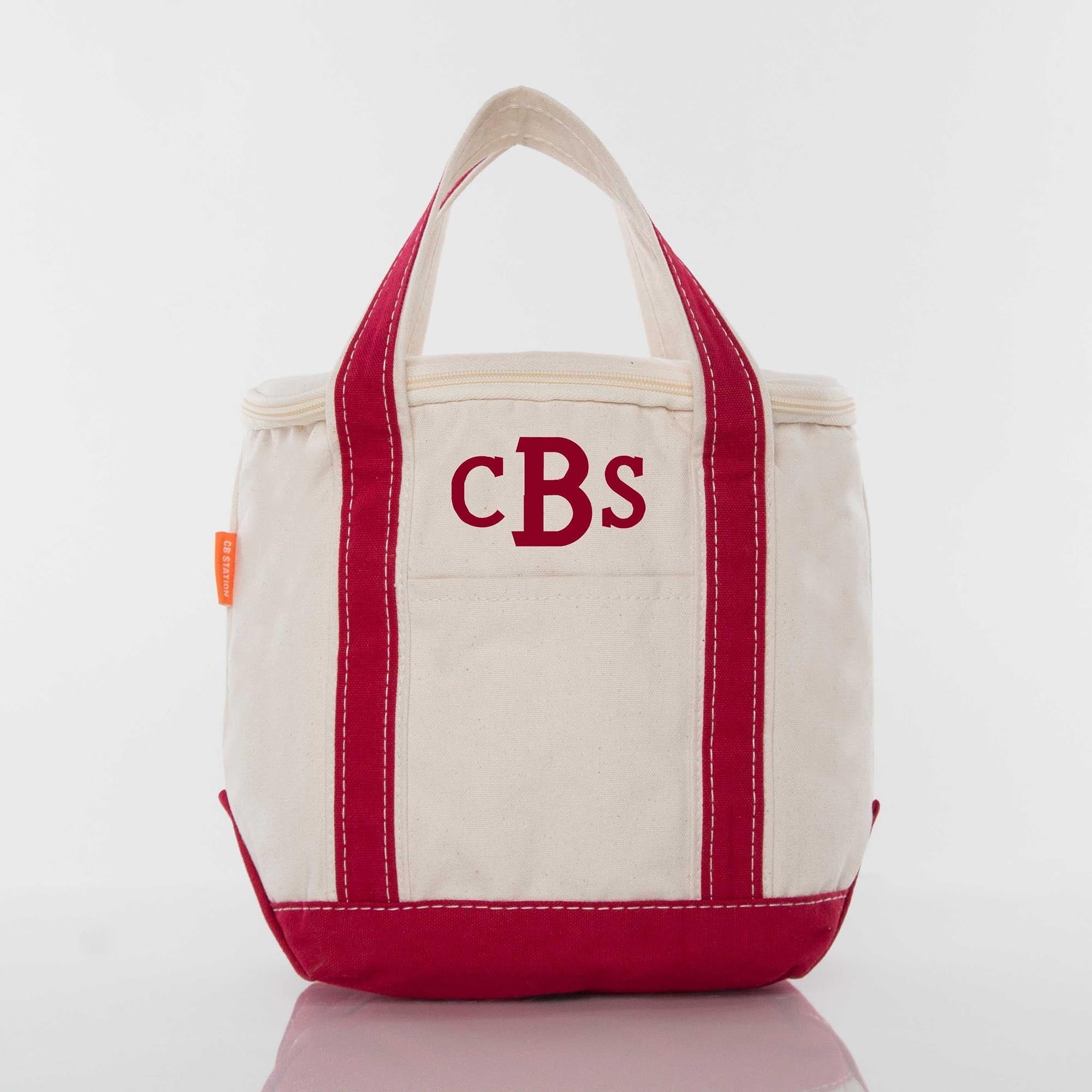 Personalized Small Lunch Tote Cooler - Red - Embroidery - N - More By JAC