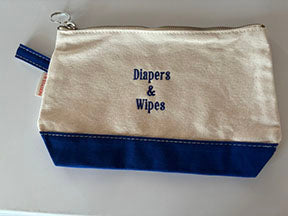 Diapers & Wipes Embroidered Bag