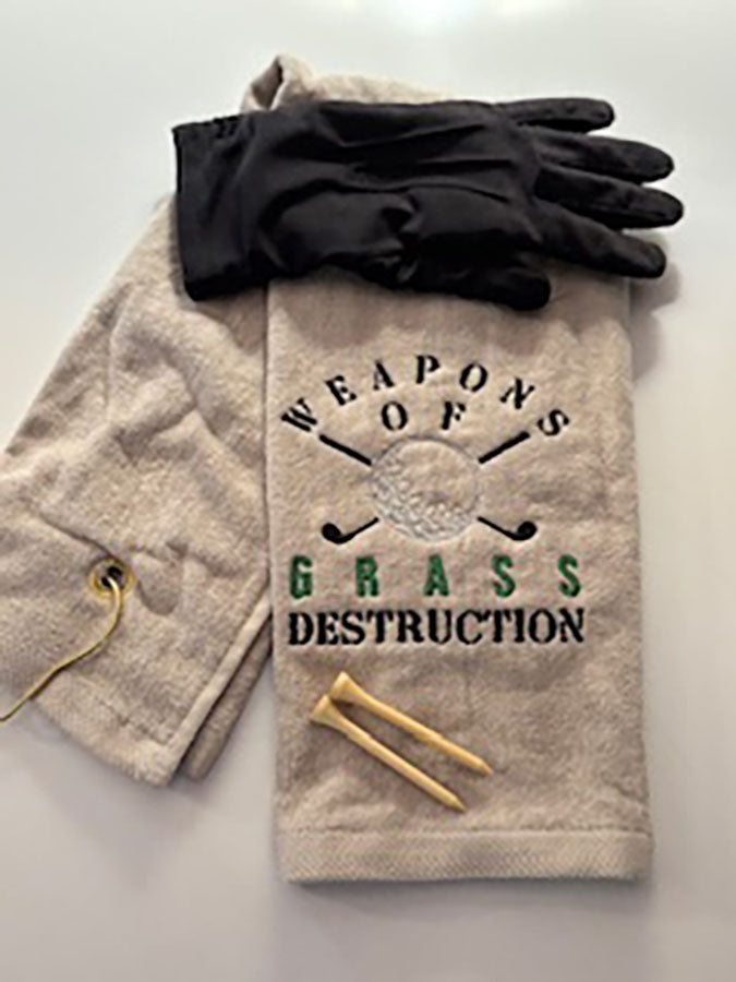 Weapons of Grass Destruction embroidered Golf Towel