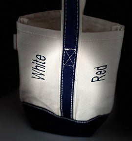Embroidered Two Bottle White/Red Wine Tote