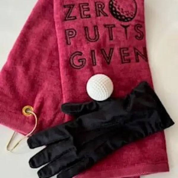ZERO PUTTS GIVEN embroidered Golf Towel - Embroidery - N - More By JAC